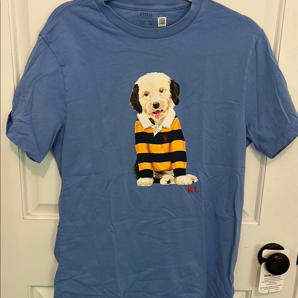Boys Polo by Ralph Lauren Blue Dog Graphic T-Shirt 18-20